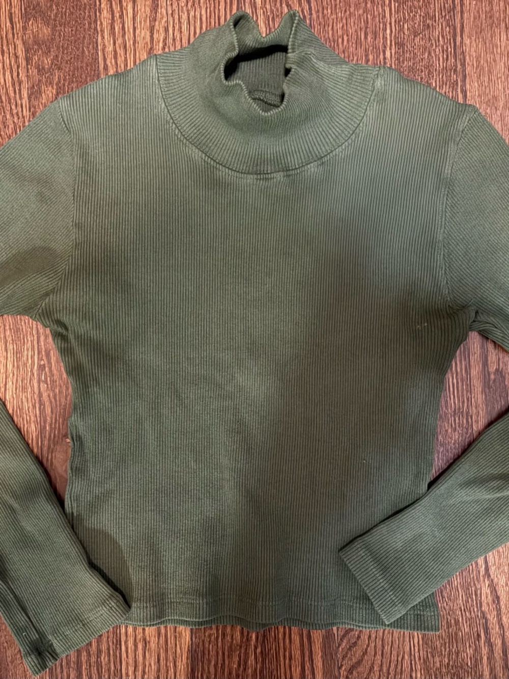 Big Bud Press Long Sleeve Ribbed Cropped Turtleneck, Size XS